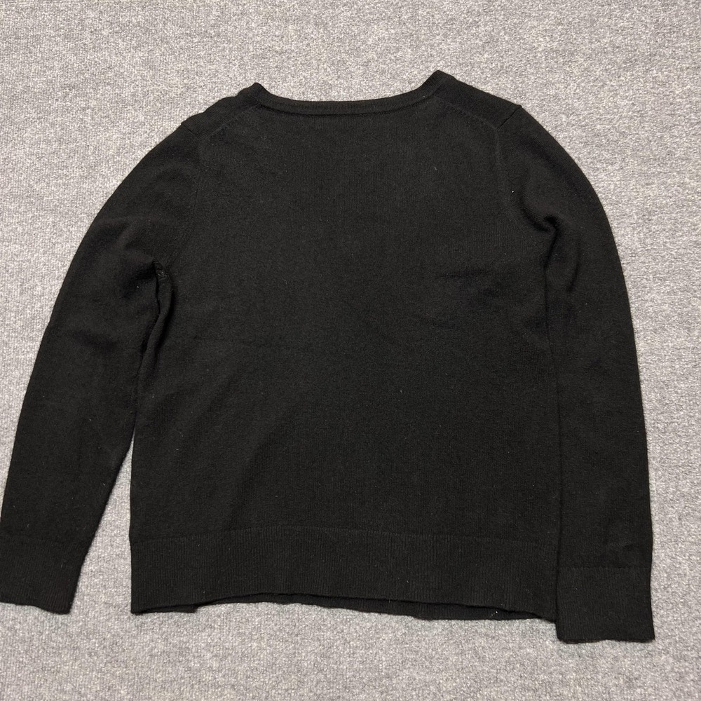 Quince Sweater Womens Medium Black 100% Cashmere V Neck Knit Pullover Top - Picture 8 of 13